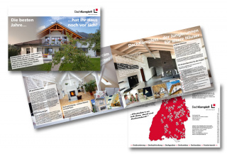 Folder Layout Das Layout des DachKomplett-Folders ist auf Besitzer älterer Häuser abgestimmt.